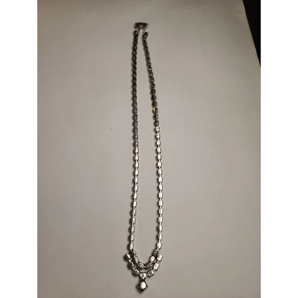 Vintage 1950s Baby Blue Rhinestone 16" Necklace - Picture 4 of 8